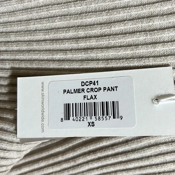 Skin Palmer Crop Pant Women's Size Extra Small Flax Color NWT.
